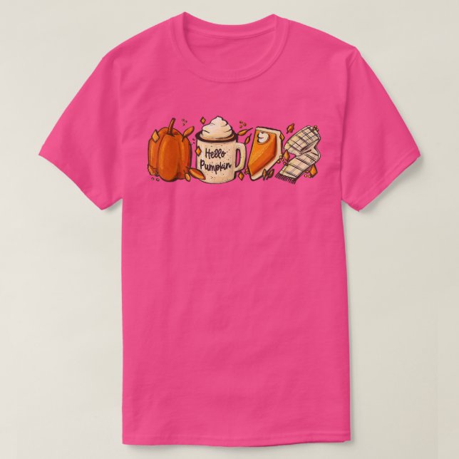 T-shirt Citrouille Spice Coffee Latte Automne Saison Autom (Design devant)