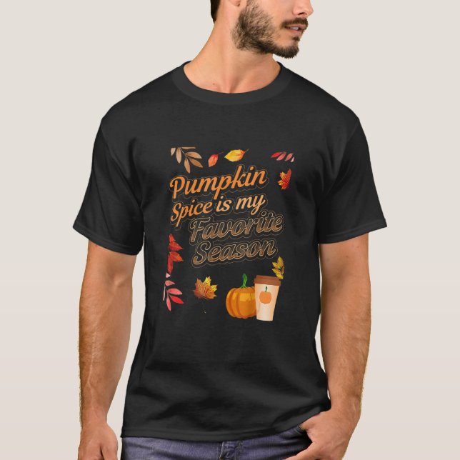 T-shirt Citrouille Spice est ma saison préférée Feuilles d (Devant)