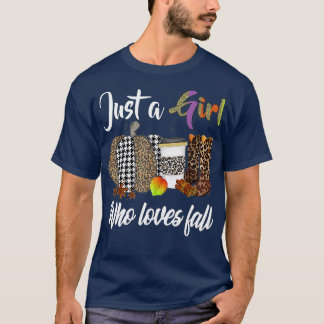 T-shirt Citrouille Spice Latte Feuilles Juste Une Fille Qu