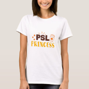T-shirt Citrouille Spice Latte Princess Girly Citation d'a