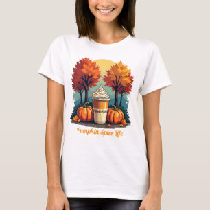 T-shirt Citrouille Spice Life Automne Vibes Graphisme fémi