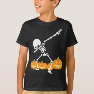 T-shirt Citrouille squelette dabant champ halloween effray
