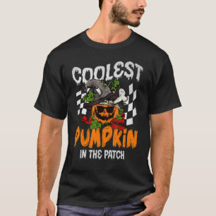 T-shirt Citrouille super le plus froid dans le Patch Hallo
