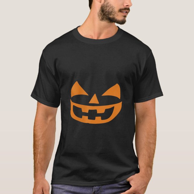 T-shirt Citrouille Vampire souriant Emoticon Drôle Hallowe (Devant)