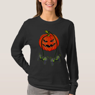 T-shirt Citrouille Videur Manettes de jeu Halloween B
