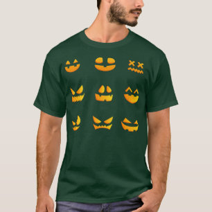 T-shirt Citrouille Visage Lazy Halloween Costume d'effroi 