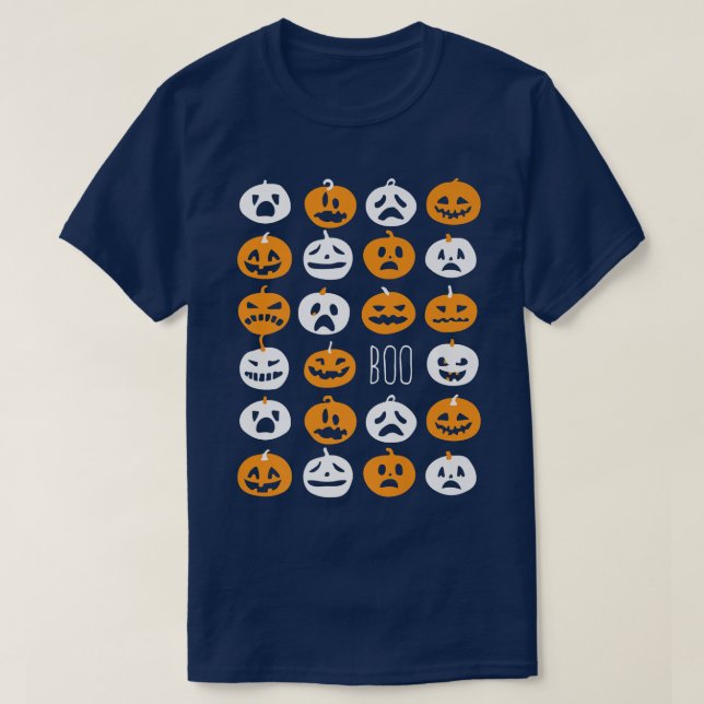 T-shirt Citrouille Visage Lazy Halloween Costume mignonne  (Design devant)