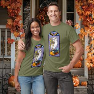 T-shirt Citrouilles de chouette de grange Art Nouveau Livr