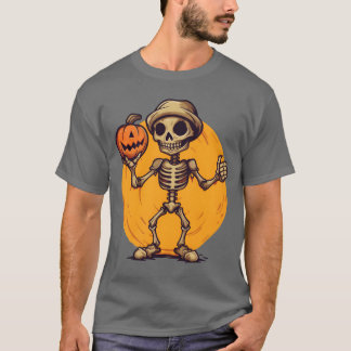 T-shirt Citrouilles de squelette et amis d'Halloween
