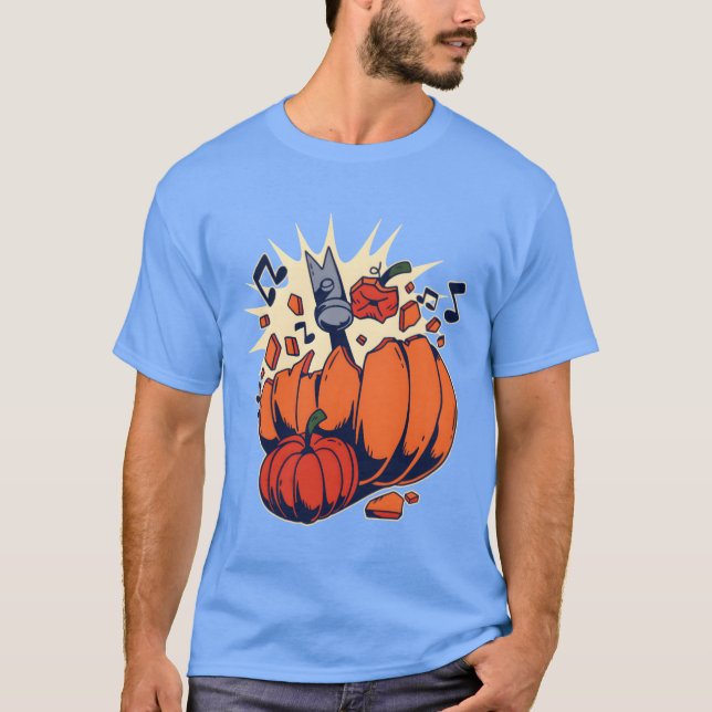 T-shirt Citrouilles d'Halloween amusés par une famille de  (Devant)