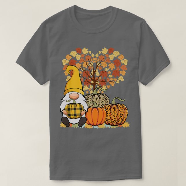 T-shirt Citrouilles Gnomes mignons Automne Automne Automne (Design devant)
