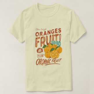 T-shirt "Citrus Delight" – Organic Orange Retro Tee