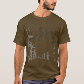 T-shirt City Bird Pigeon Silhouette