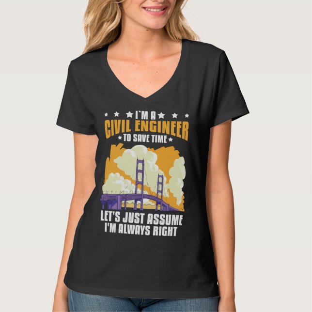 T-shirt Civil Engineer Bridge Builder Engineering Student (Devant)