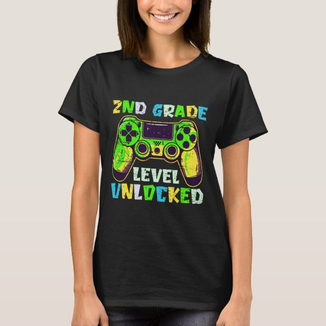 T-shirt Ck To School 2nd Grade Boys Gamer First Day Second (Devant)