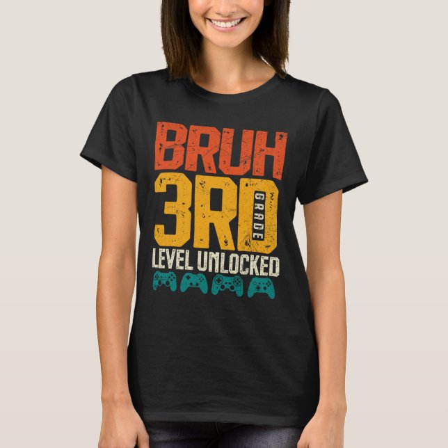 T-shirt Ck To School 3rd Grade Boys Gamer First Day School (Devant)