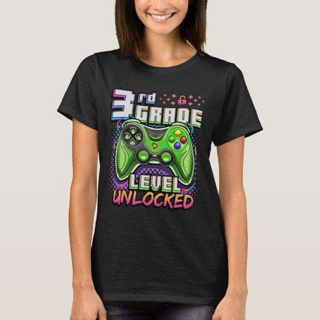 T-shirt Ck To School 3rd Grade Boys Gamer First Day School (Devant)
