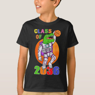T-shirt Cl De 2036 Croître Avec Moi Astronaut Dinosaur T-r