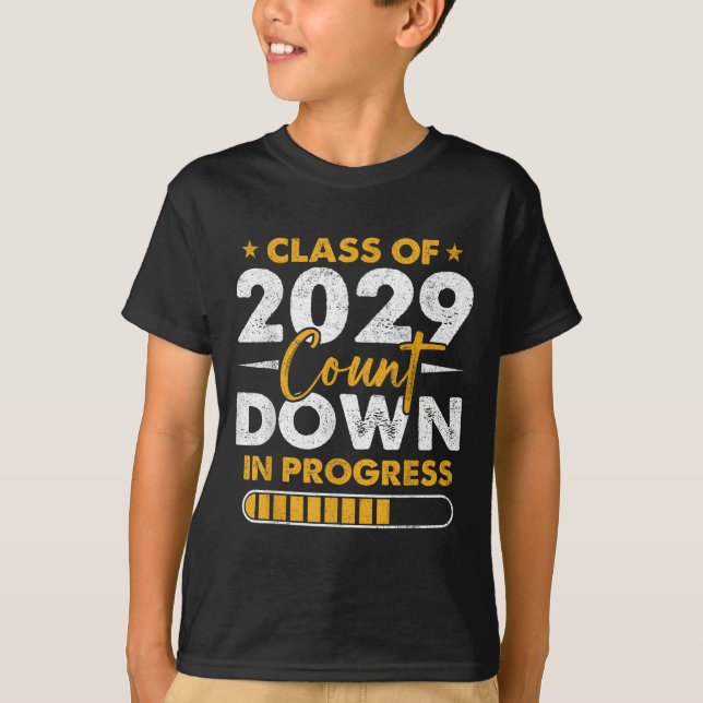 T-shirt Cl Of 2029 Count Down In Progress Graduation 8th G (Devant)