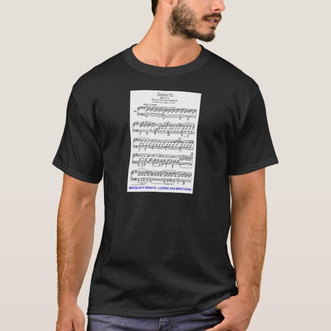 T-shirt Clair de Lune-Sonate-Ludwig-Beethoven (Devant)