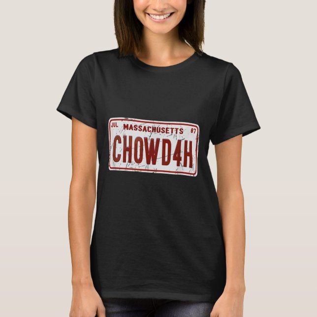 T-shirt Clam Chowder Boston Accent Chowdah Funny  (Devant)
