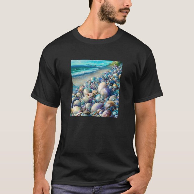T-shirt Clam Seashell Shell Collector Beach Ocean Coastal  (Devant)