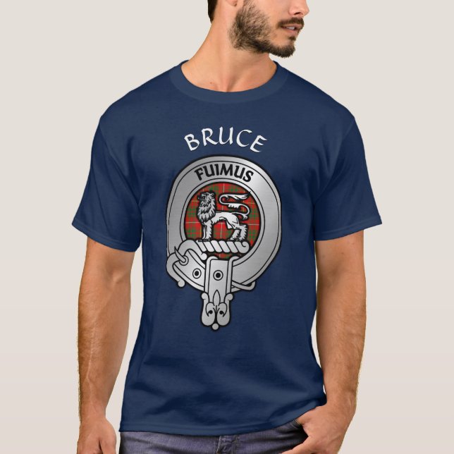 T-shirt Clan Bruce Crest & Tartan (Devant)