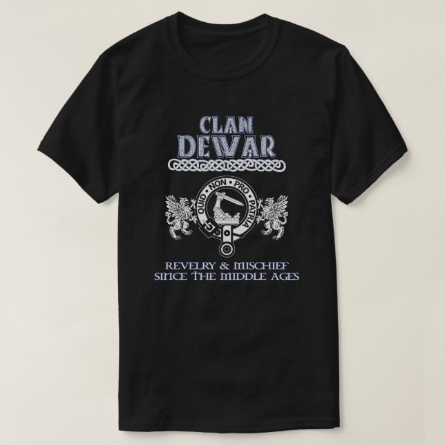 T-shirt Clan Dewar crest Scottish clans nom de famille éco (Design devant)