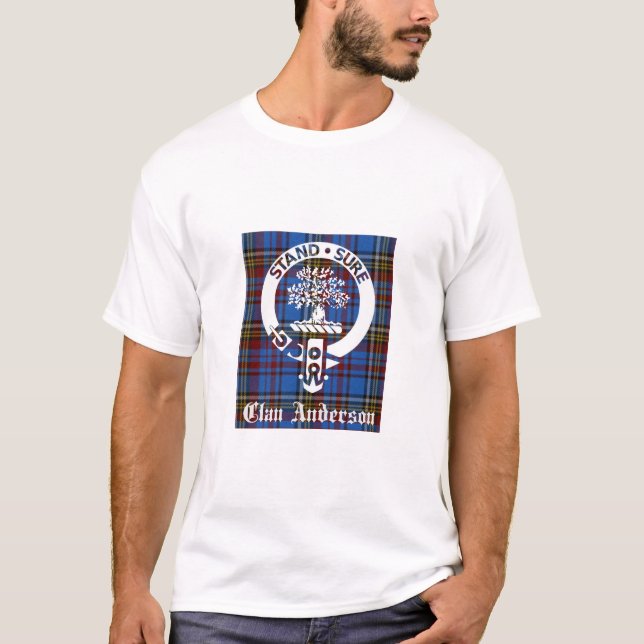 T-shirt Clan écossais Anderson Crest & Tartan (Devant)