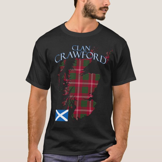 T-shirt Clan écossais de Crawford Tartan Écosse (Devant)