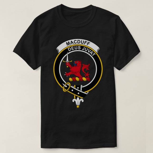 T-shirt Clan écossais de MacDuff Crest Tartan Clan (Design devant)