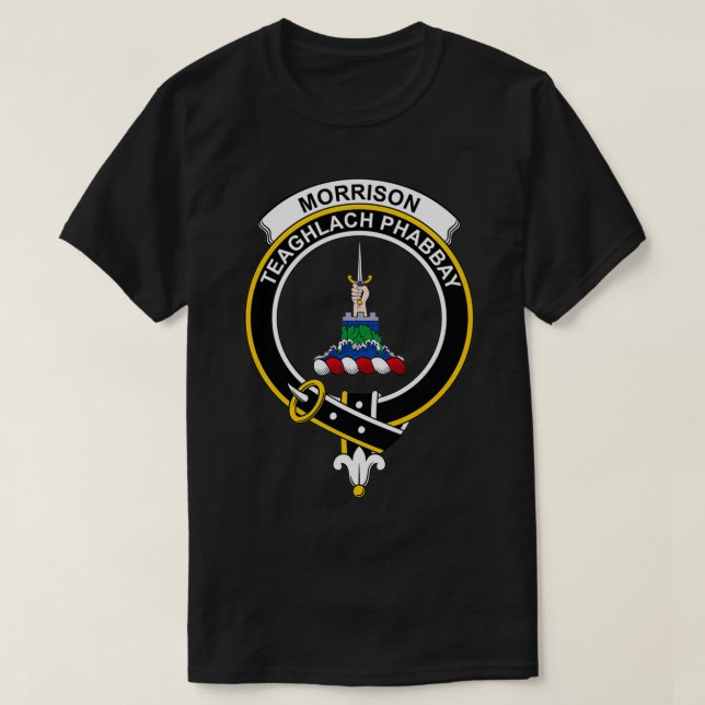 T-shirt Clan écossais de Morrison Crest Tartan (Design devant)