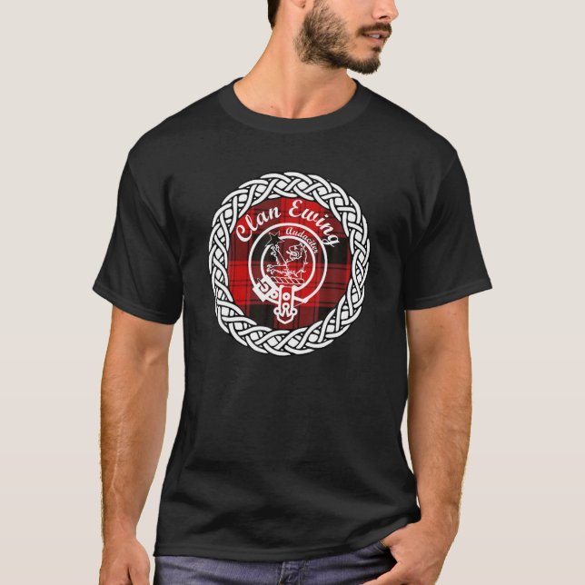 T-shirt Clan Ewing Nom de famille Scottish Tartan Crest (Devant)