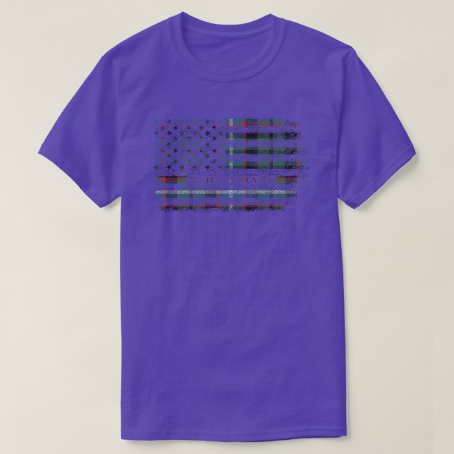 T-shirt Clan Galbraith Scottish tartan drapeau américain k (Design devant)