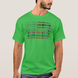 T-shirt Clan Glas Scottish tartan drapeau américain kilt S