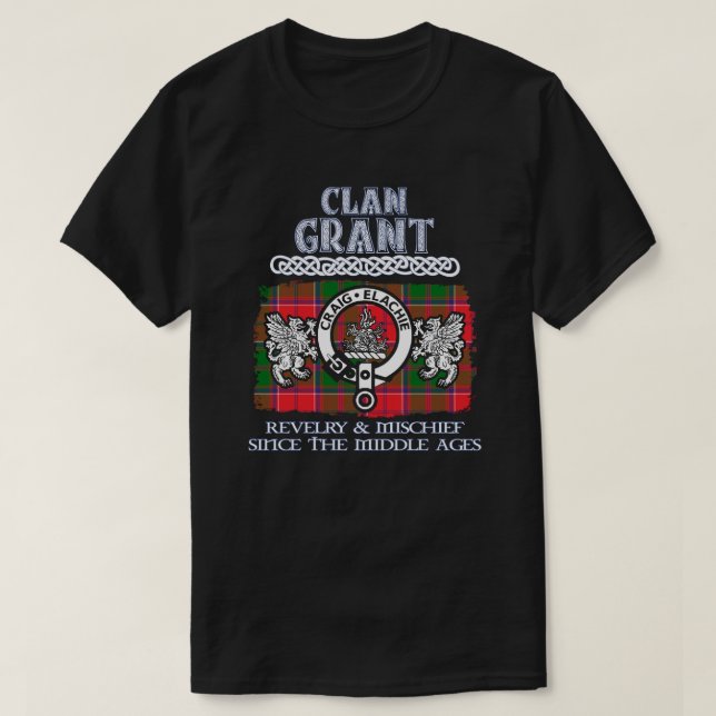 T-shirt Clan Grant crest Scottish clans nom de famille éco (Design devant)