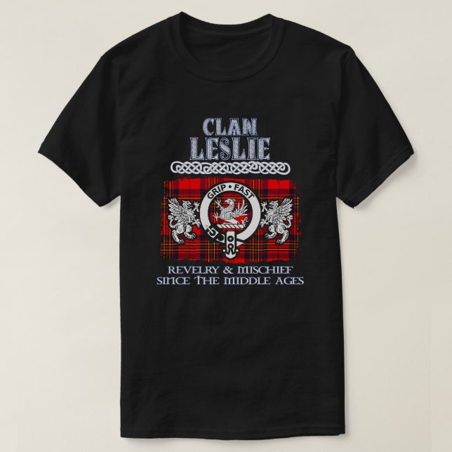 T-shirt Clan Leslie crête écossaise clans nom de famille é (Design devant)