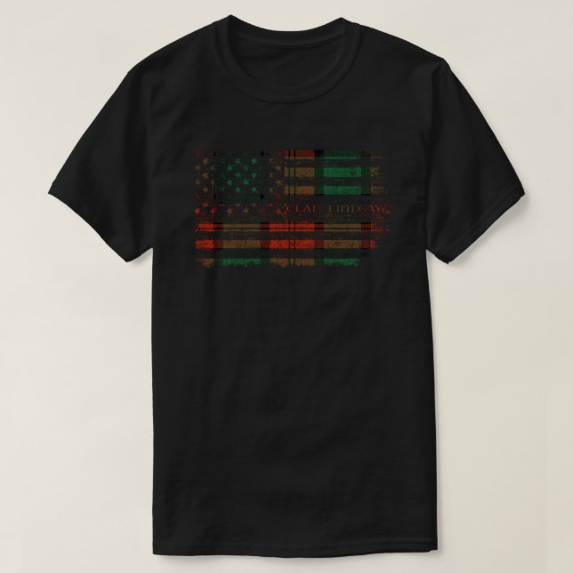 T-shirt Clan Lindsay New Scottish tartan drapeau américain (Design devant)