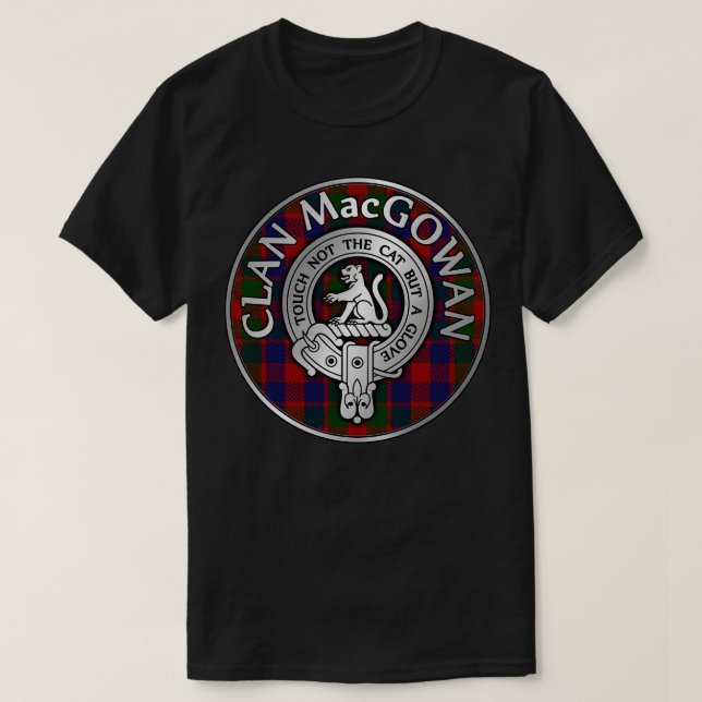 T-shirt Clan MacGowan Crest Tartan 1 (Design devant)