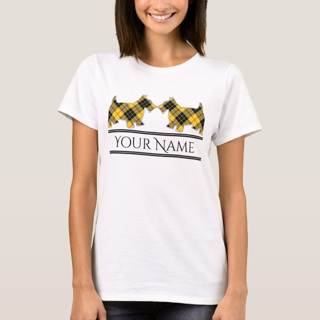 T-shirt Clan MacLeod of Lewis Tartan Scottie Dogs (Devant)