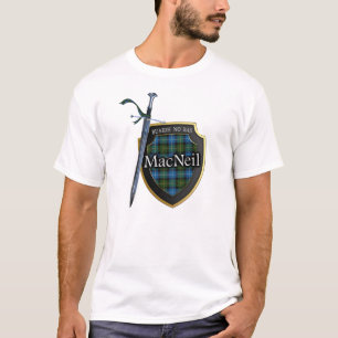 T-shirt Clan MacNeil Tartan Scottish Shield & Sword