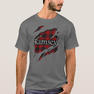 T-shirt Clan Ramsay Ramsey Red Black Tartan Spirit