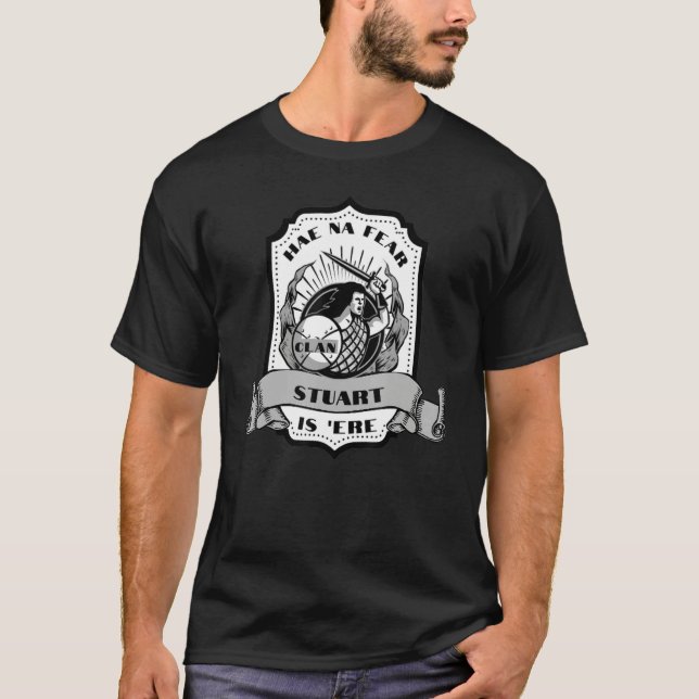 T-shirt Clan Stuart Swordsman Scottish Badge Highland Game (Devant)