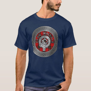 T-shirt Clan Wallace Crest et Tartan Knot