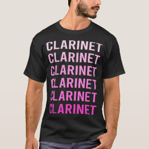 T-shirt Clarinette à texte rose