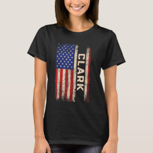 T-shirt Clark Nom de famille Shirt Clark Nom drapeau améri