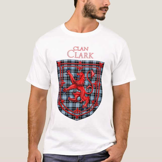 T-shirt Clark Tartan Scottish Plaid Lion Rampant (Devant)