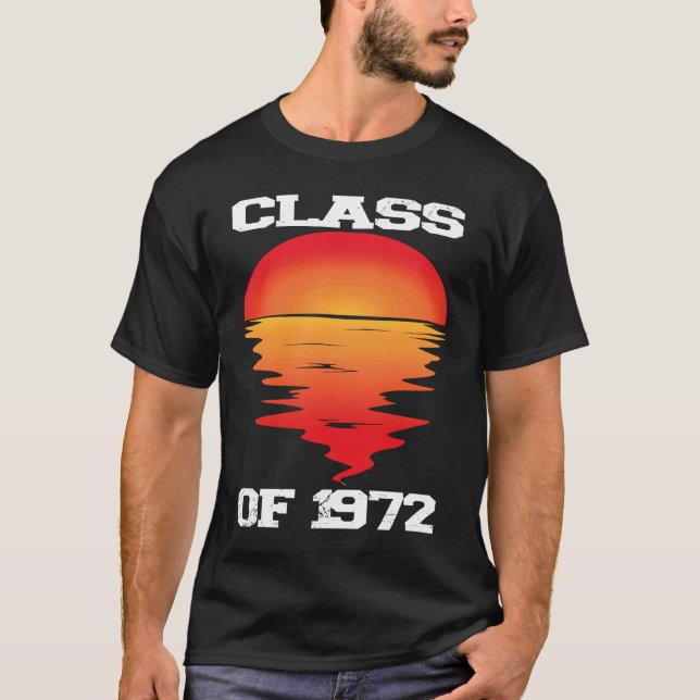 T-shirt CLASS OF 1972  HIGH SCHOOL Retro Sunset 50th Reuni (Devant)