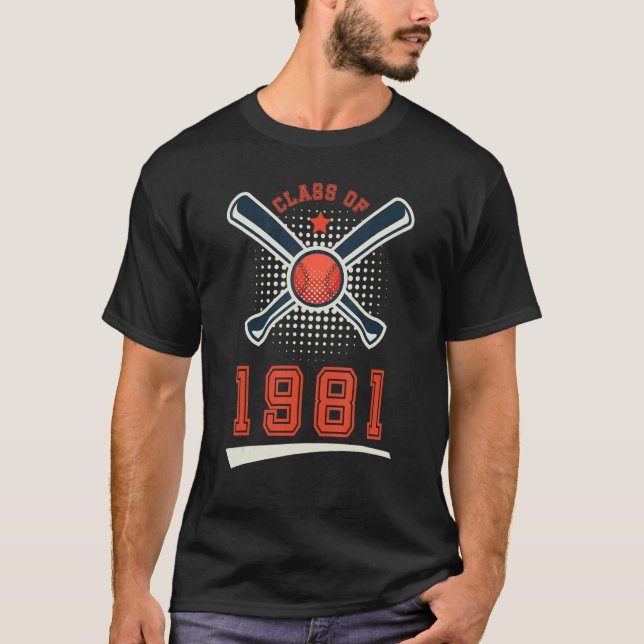 T-shirt Class of 1981 School Graduation Baseball Player Sp (Devant)