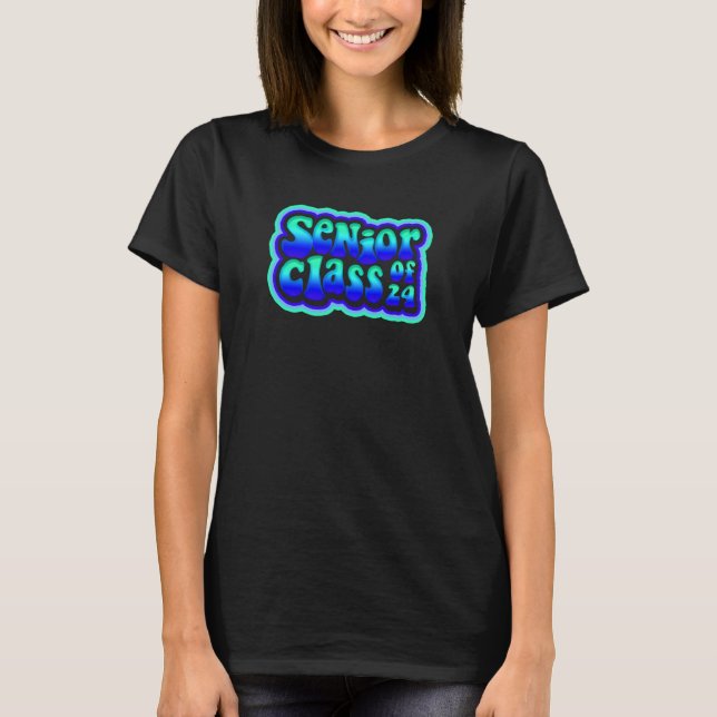 T-shirt Class of 2024 Senior Grad 24 Shade of Blue (Devant)